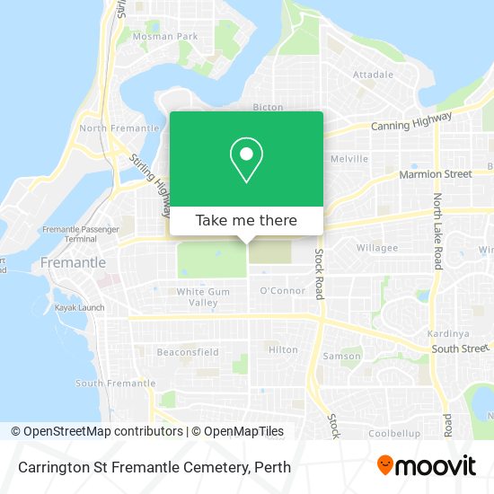 Carrington St Fremantle Cemetery map