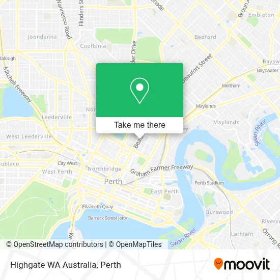 Mapa Highgate WA Australia
