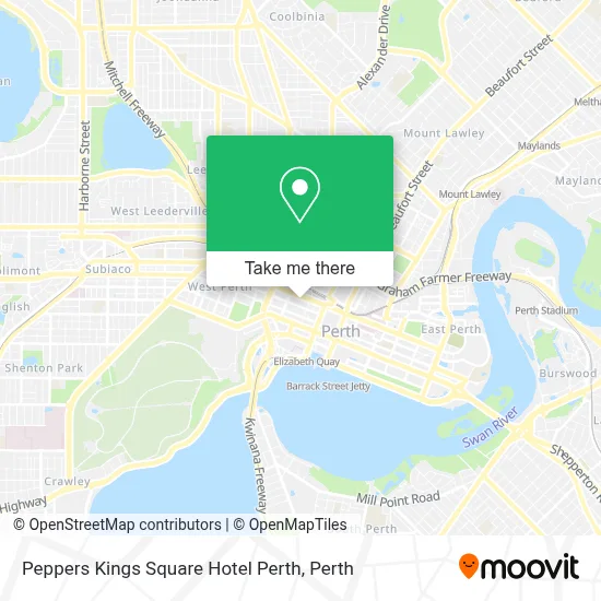Mapa Peppers Kings Square Hotel Perth