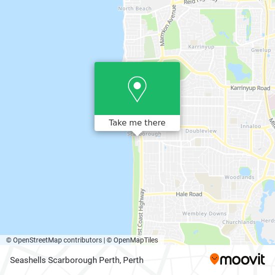 Mapa Seashells Scarborough Perth