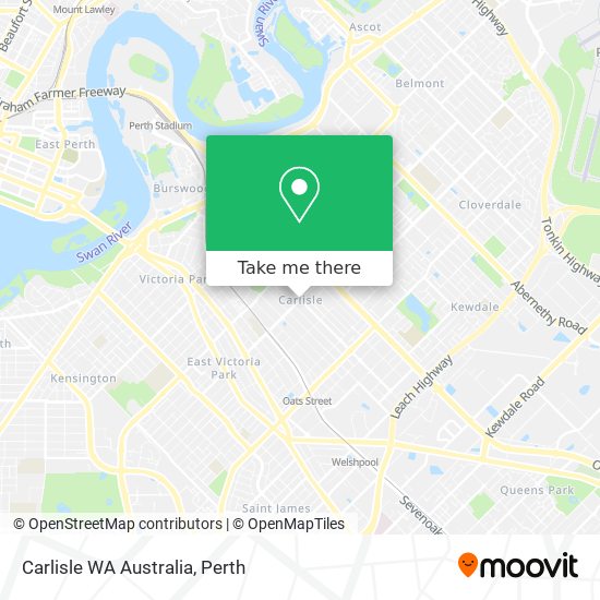 Carlisle WA Australia map