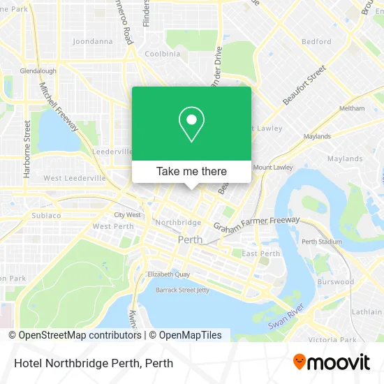 Mapa Hotel Northbridge Perth