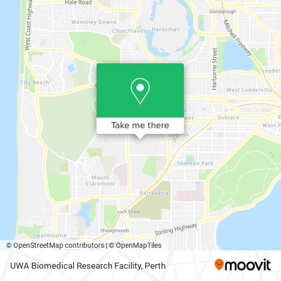 Mapa UWA Biomedical Research Facility