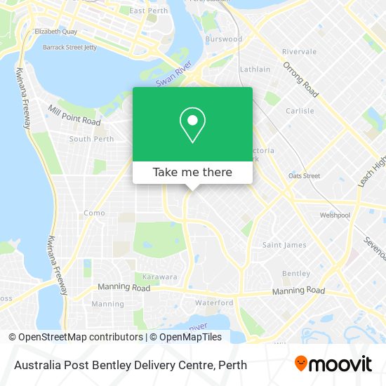 Australia Post Bentley Delivery Centre map