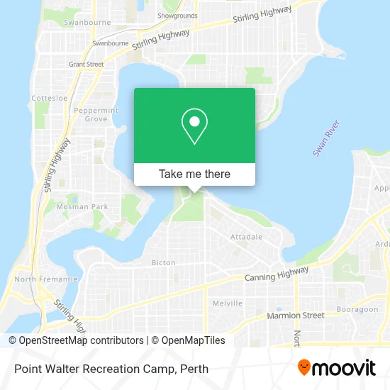 Mapa Point Walter Recreation Camp