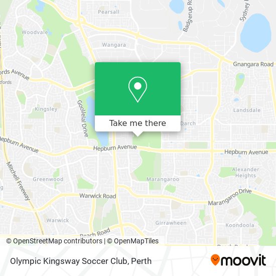 Mapa Olympic Kingsway Soccer Club