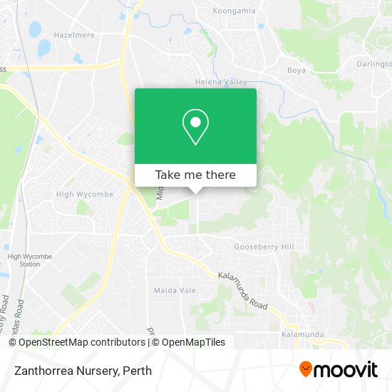 Zanthorrea Nursery map