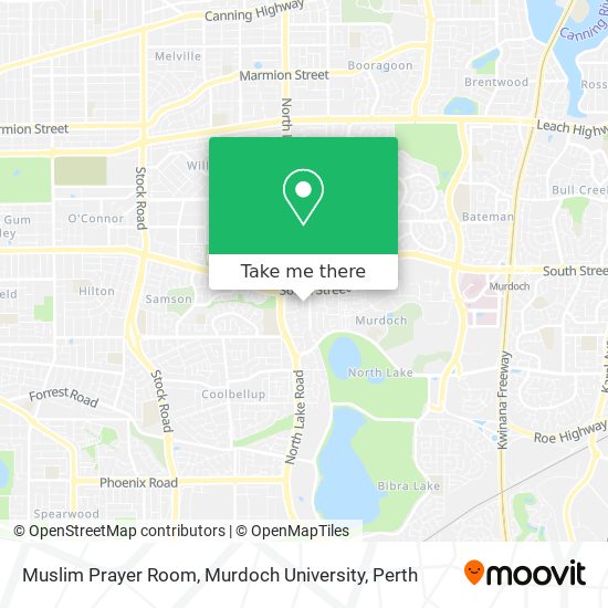 Muslim Prayer Room, Murdoch University map