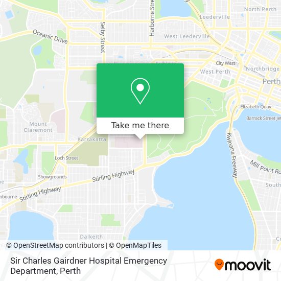 Sir Charles Gairdner Hospital Emergency Department map