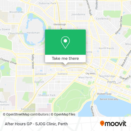 After Hours GP - SJOG Clinic map