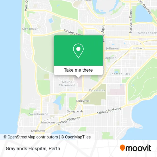 Mapa Graylands Hospital
