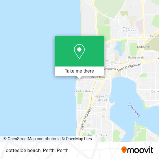 Mapa cottesloe beach, Perth