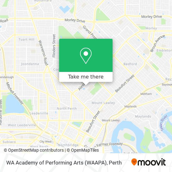 Mapa WA Academy of Performing Arts (WAAPA)