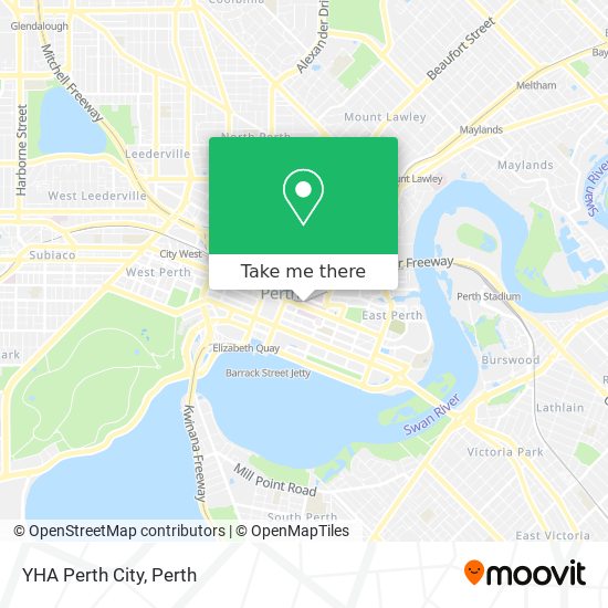 YHA Perth City map