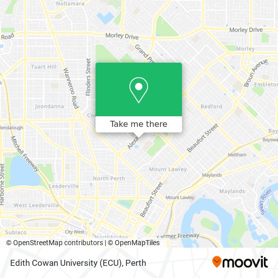 Mapa Edith Cowan University (ECU)