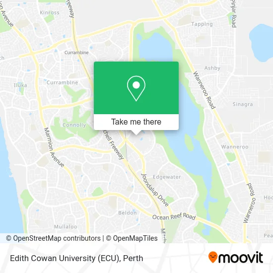 Mapa Edith Cowan University (ECU)