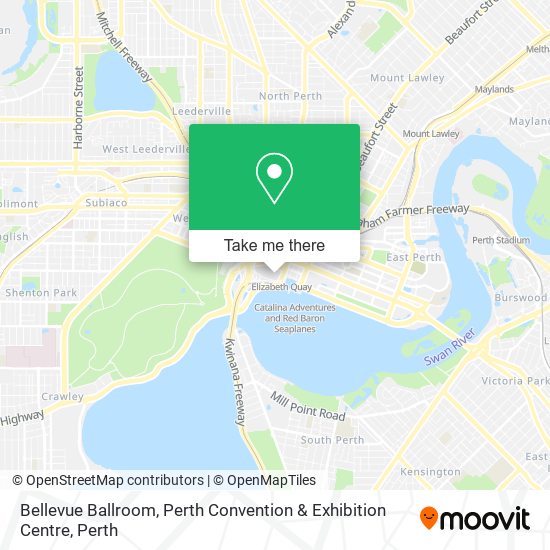 Mapa Bellevue Ballroom, Perth Convention & Exhibition Centre