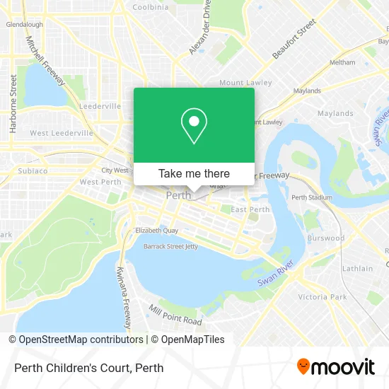Mapa Perth Children's Court