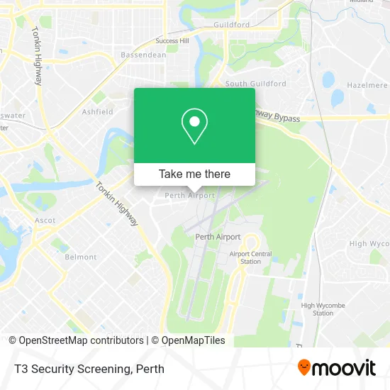 T3 Security Screening map