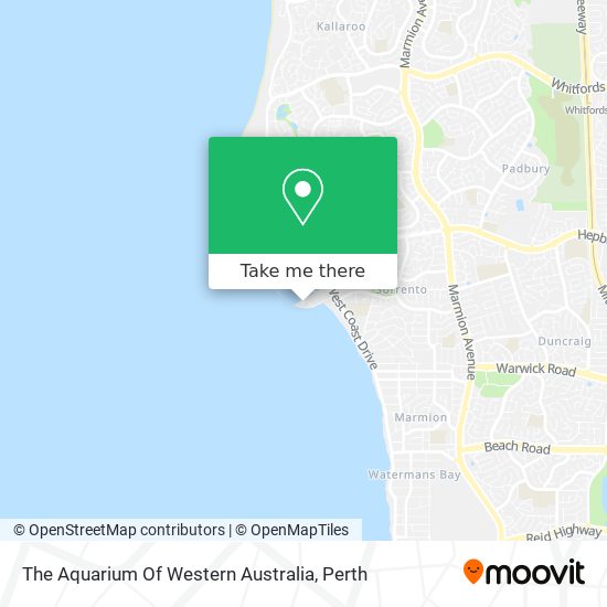 Mapa The Aquarium Of Western Australia