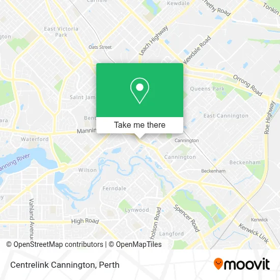 Mapa Centrelink Cannington