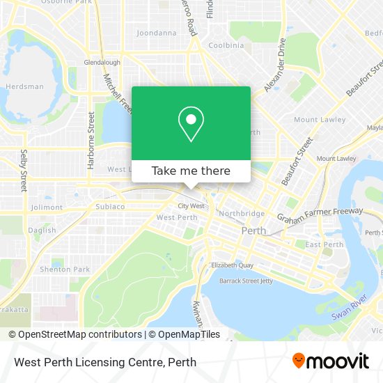 West Perth Licensing Centre map