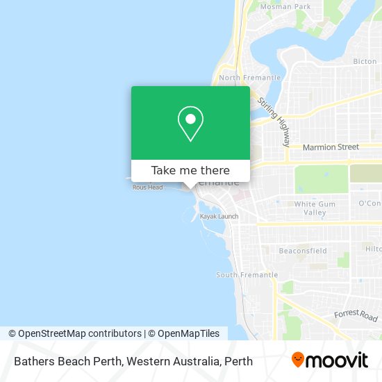 Mapa Bathers Beach Perth, Western Australia
