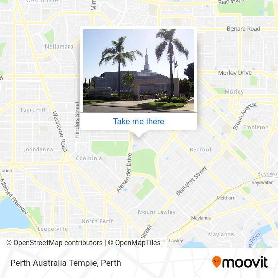 Mapa Perth Australia Temple