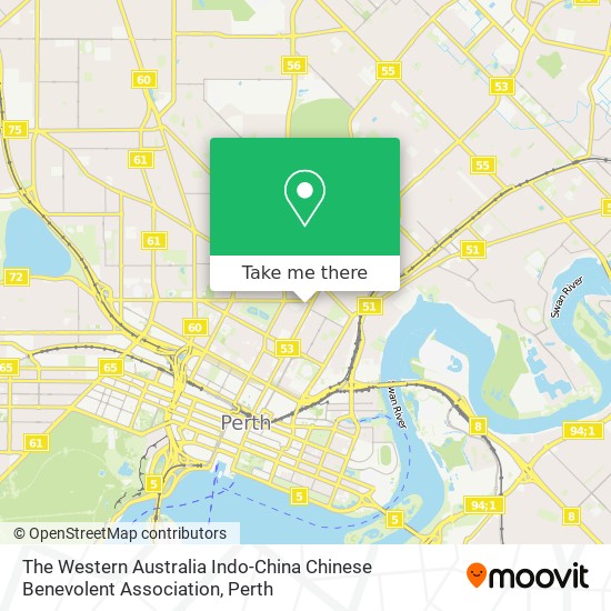 The Western Australia Indo-China Chinese Benevolent Association map