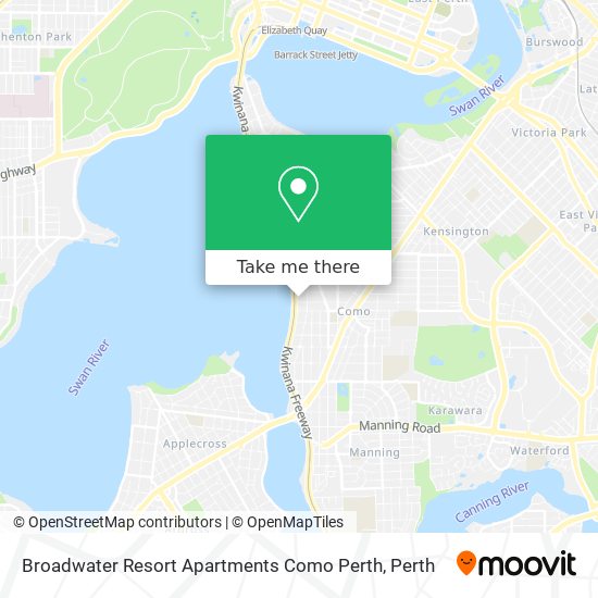 Broadwater Resort Apartments Como Perth map