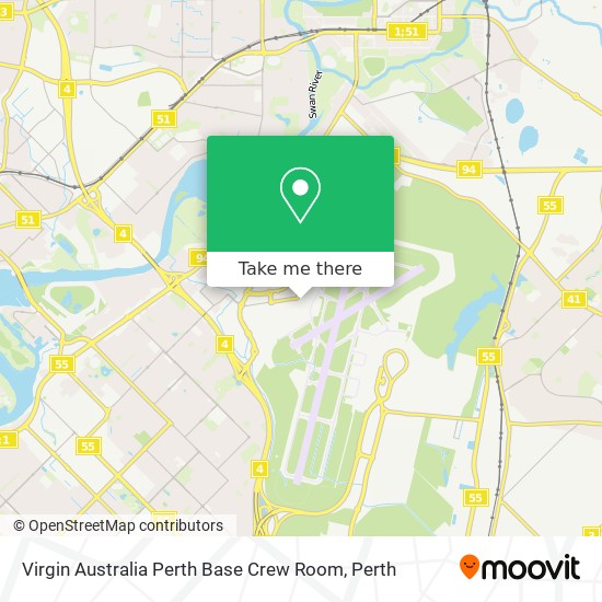 Mapa Virgin Australia Perth Base Crew Room