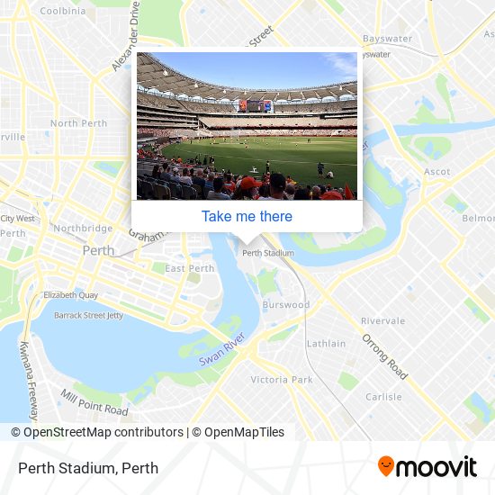 Mapa Perth Stadium