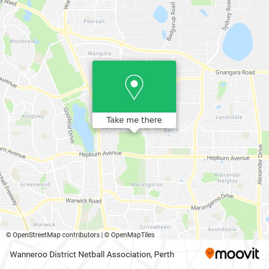 Wanneroo District Netball Association map