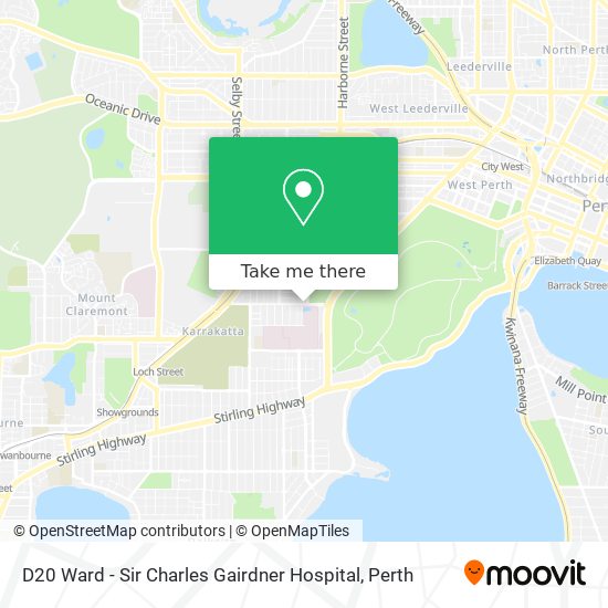 D20 Ward - Sir Charles Gairdner Hospital map