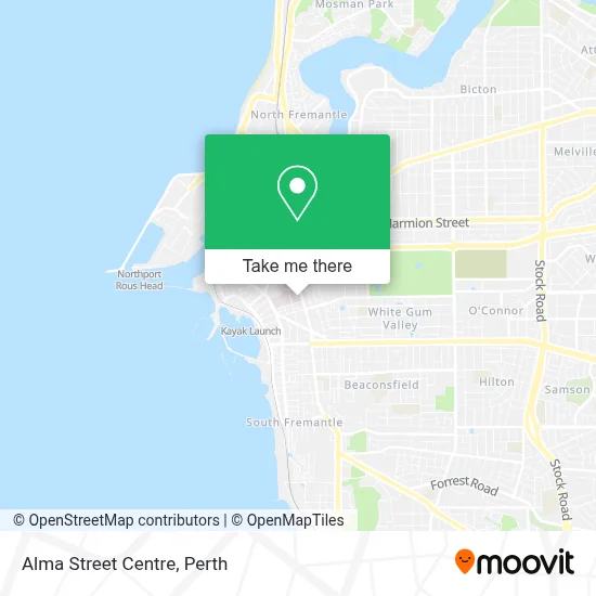 Mapa Alma Street Centre