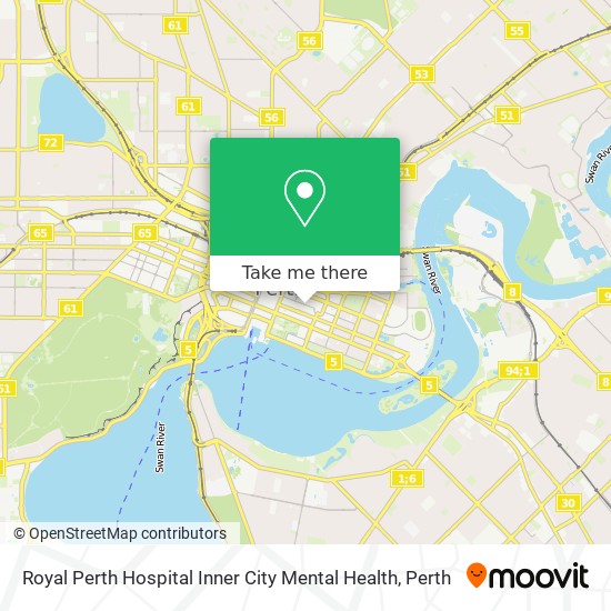 Mapa Royal Perth Hospital Inner City Mental Health