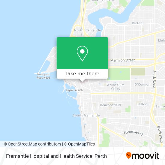 Fremantle Hospital and Health Service map