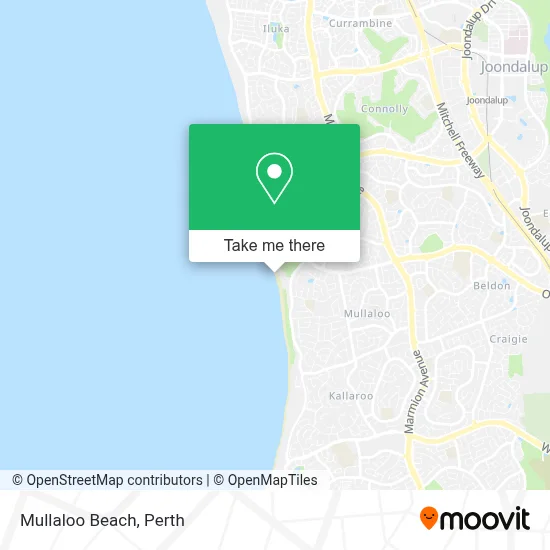 Mapa Mullaloo Beach