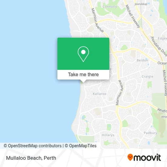 Mapa Mullaloo Beach