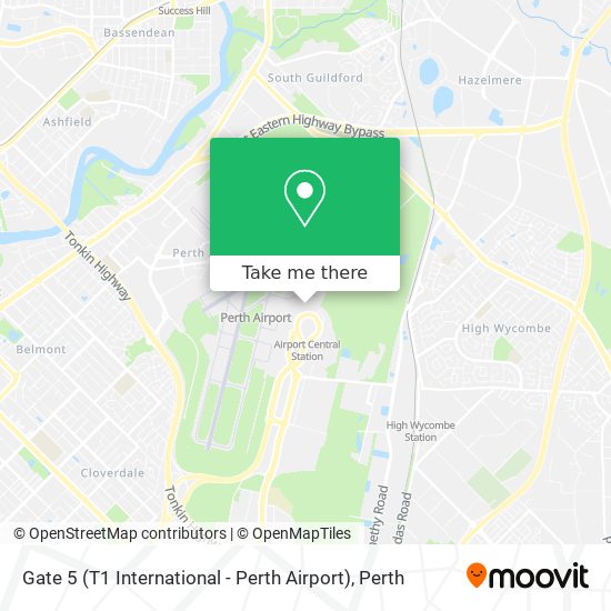 Mapa Gate 5 (T1 International - Perth Airport)