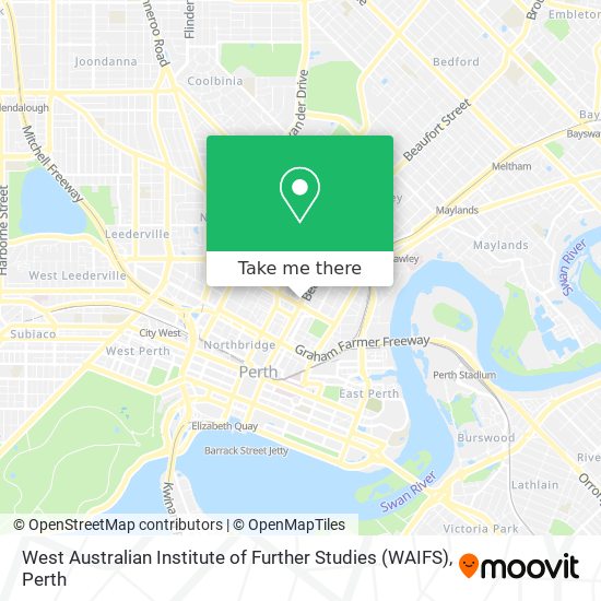 How to get to West Australian Institute of (WAIFS) in Perth by Bus Train?