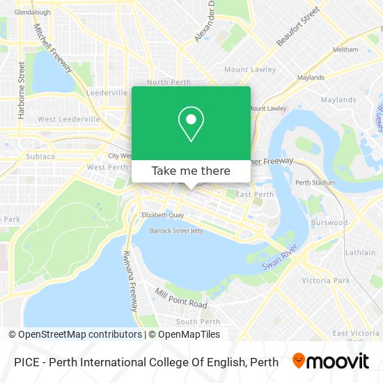 Mapa PICE - Perth International College Of English