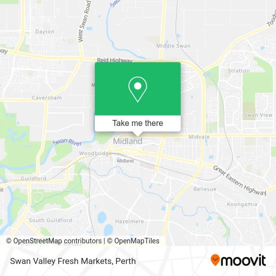 Mapa Swan Valley Fresh Markets