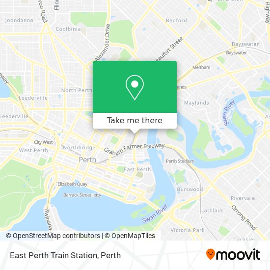 East Perth Train Station map