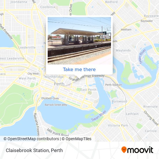 Mapa Claisebrook Station