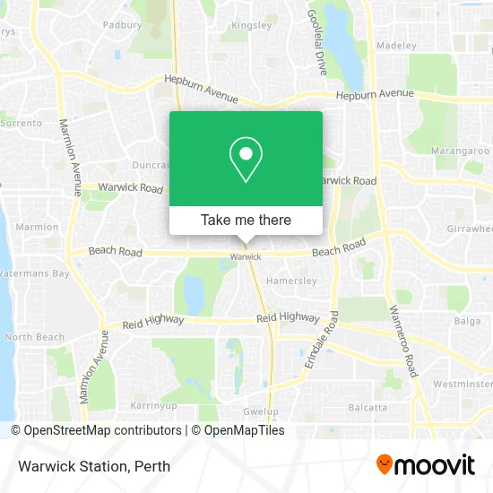 Mapa Warwick Station