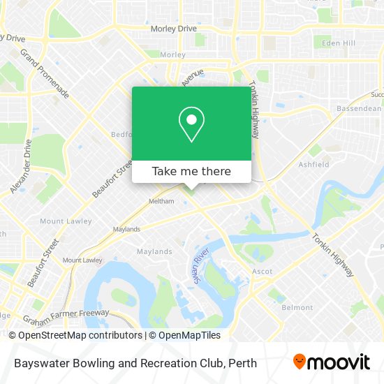 Bayswater Bowling and Recreation Club map