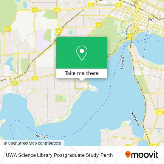 Mapa UWA Science Library Postgraduate Study