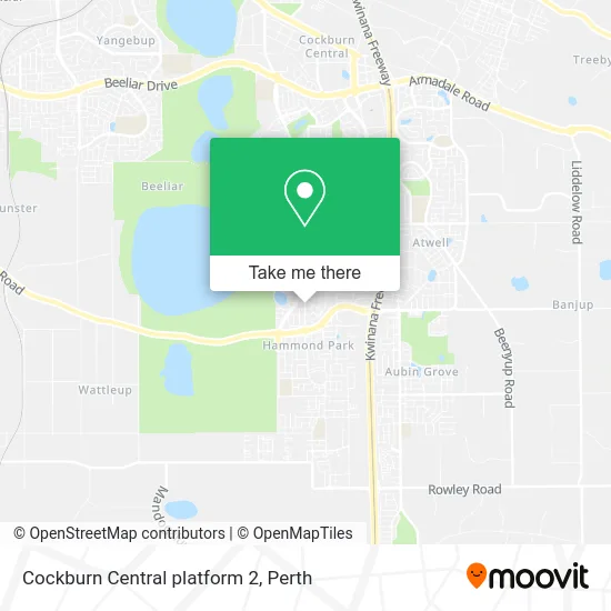 Mapa Cockburn Central platform 2