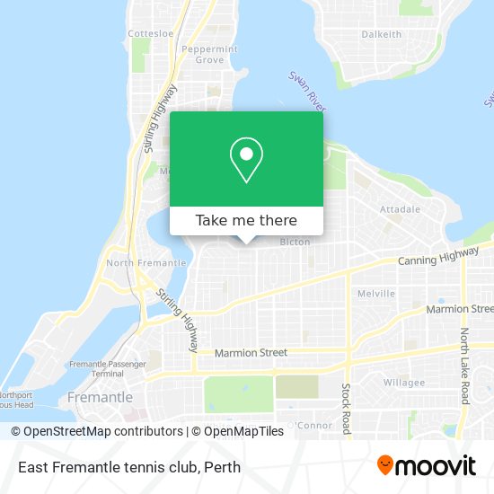 Mapa East Fremantle tennis club
